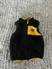 CAT Caterpillar Boys Size 18M Black Fleece Vest Full Zip