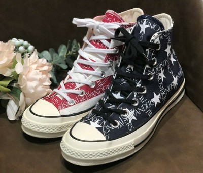 JW ANDERSON LOGO CHUCK 70 HIGH AMERICANA CONVERSE EURO 38 RED BLUE WHITE |  eBay