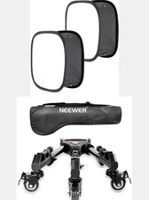 1 Neewer Photography Tripod Dolly for Tripods and 2 collapsible softbox diffuser