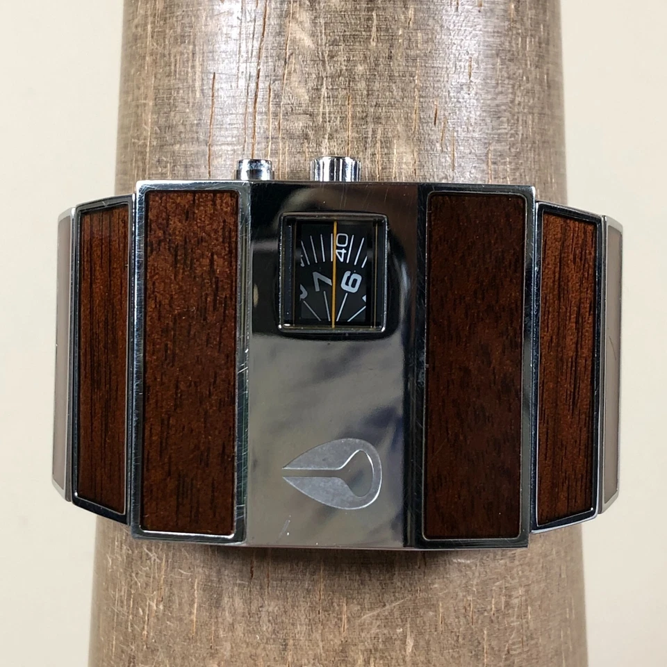 Nixon Rotolog Men Formal Wood Stainless Steel 35mm Quartz Analog Watch 7 1/2" - image 2 of 4