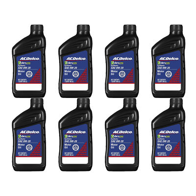 8 Quarts ACDelco GM OE FULL SYNTHETIC SAE 0W-20 GEN 3 Dexos1 Motor Oil 19432347