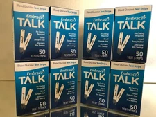 Embrace TALK Blood Glucose Test Strips 400 Qty.  Exp 02/2027 Free shipping  