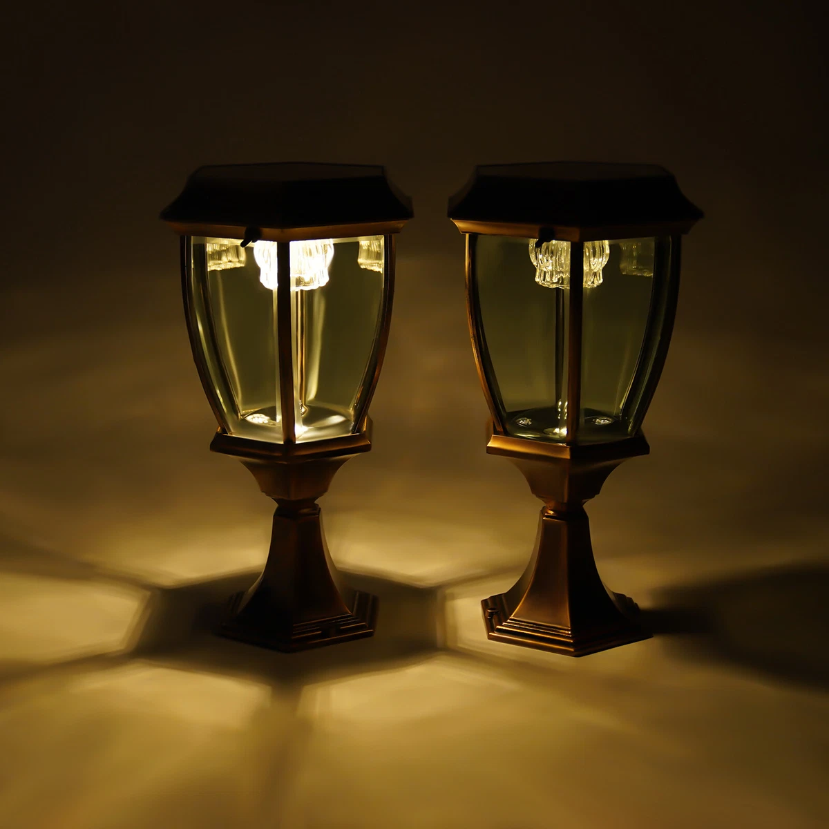 2 Pack Solar LED Post Light Lamp Yard Driveway Fence Outdoor