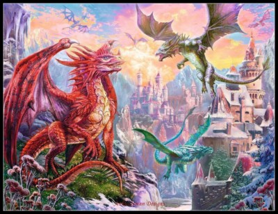 Dragonland - Chart Counted Cross Stitch Patterns Needlework DIY DMC Color   