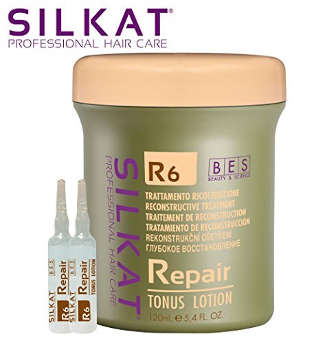 Bes Silkat Repair R6 Siero Trattamento Ricostruzione per Capelli 12 Fiale X 10ML