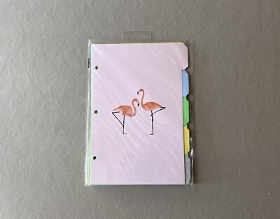 Martha Stewart Office  Flamingo  5 Tab Thick Paper Dividers With 3 Dividers, New