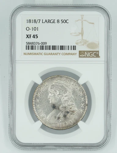 1818/7 NGC XF45 Capped Bust Half Dollar