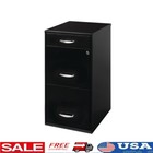 3 Drawer Vertical File Cabinet Lockable Office Storage Steel Organizer Black New
