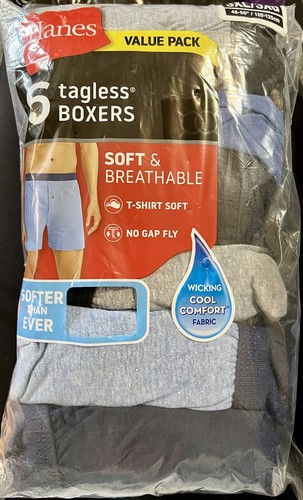 Hanes Men's ComfortSoft Moisture-Wicking Cotton Jersey Boxers (6 Pack) - 第 1/2 張圖片