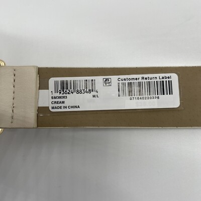 Steve Madden Cream Gold Metal Interlock Stretch Belt size M/L NEW Steve Madden Cream Gold Metal Interlock Stretch Belt size M  main image 4