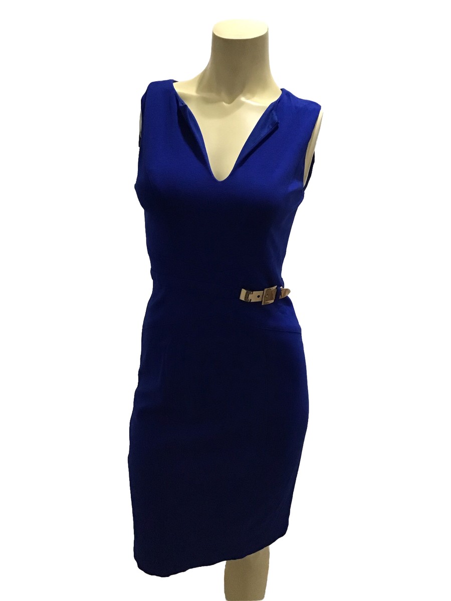 CACHE WOMENS SLEEVELESS COBALT BLUE DRESS WITH DECORATIVE GOLD BUCKLE -6 | eBay CACHE WOMENS SLEEVELESS COBALT BLUE DRESS WITH DECORATIVE GOLD BUCKLE -6 | eBay