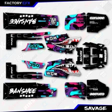 Nebula Savage Camo Racing Fender Graphics Kit fits Yamaha Banshee 350 Twin