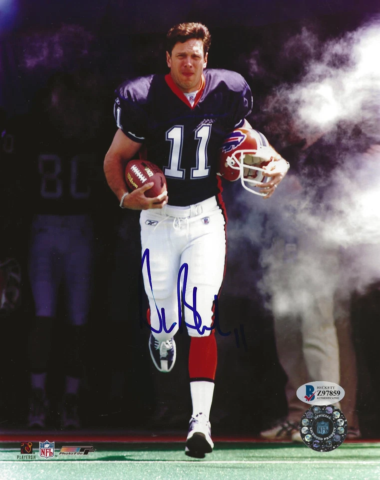 Foto firmada por Drew Bledsoe de fútbol americano Buffalo Bills 8x10 Beckett certificado de autenticidad autografiada Foto 2 de 3