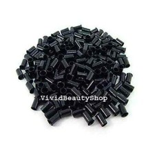 200 3.5mm Black Copper Tubes Beads Locks Micro Rings for I Tip Hair Extensions