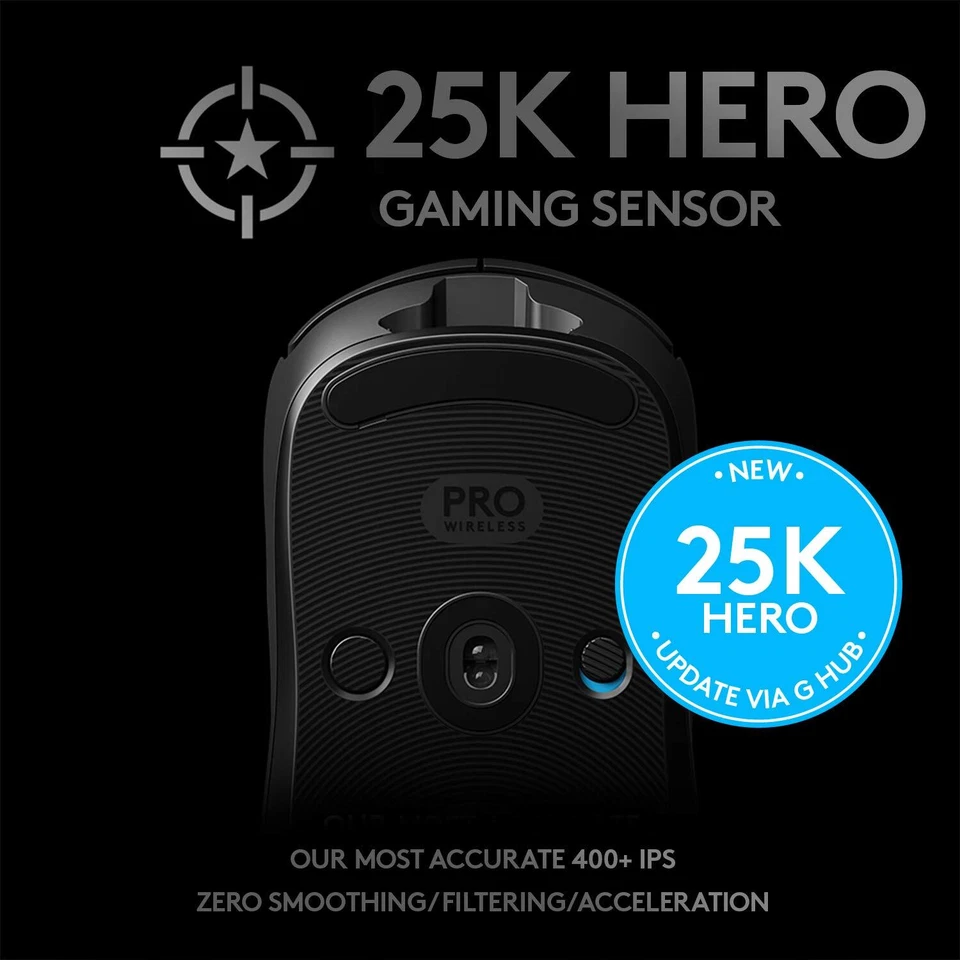 G PRO Wireless Gaming Mouse, HERO 25K Sensor, 25,600 DPI, RGB, Ultra Lightweight - Image 3 of 4