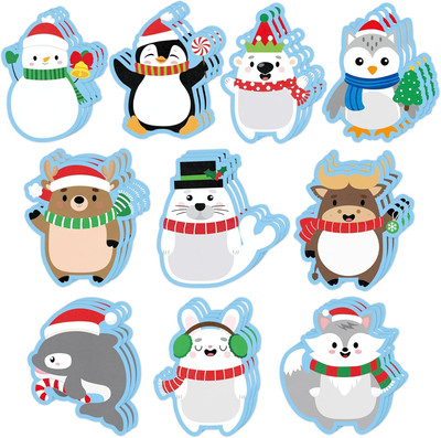 600Pcs Christmas Sticky Notes Set Polar Animals Snowman Dolphin Notepad Sets Chr