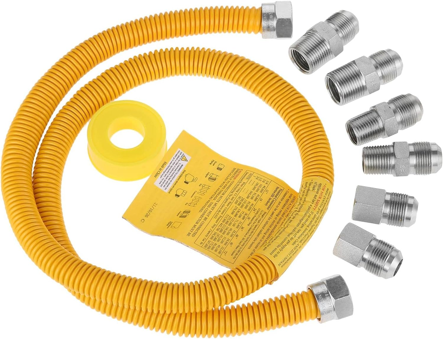 48 Gas Hose Connector Kit Gas Line For Dryer Water Heater Stove 5 8 48-gas-hose-connector-kit-gas-line-for-dryer-water-heater-stove-5-8