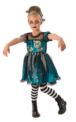 Mädchen Frankie Girl Halloween Monster Frankenstein Kostüm Alter 5-10