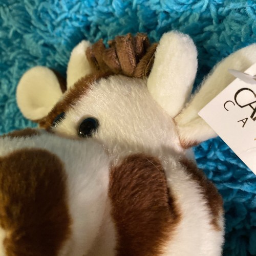NEW Carlton Cards Plush Brown Cow VINTAGE Stuffed Animal Soft 12" Bean Hoofs NWT - Picture 4 of 16