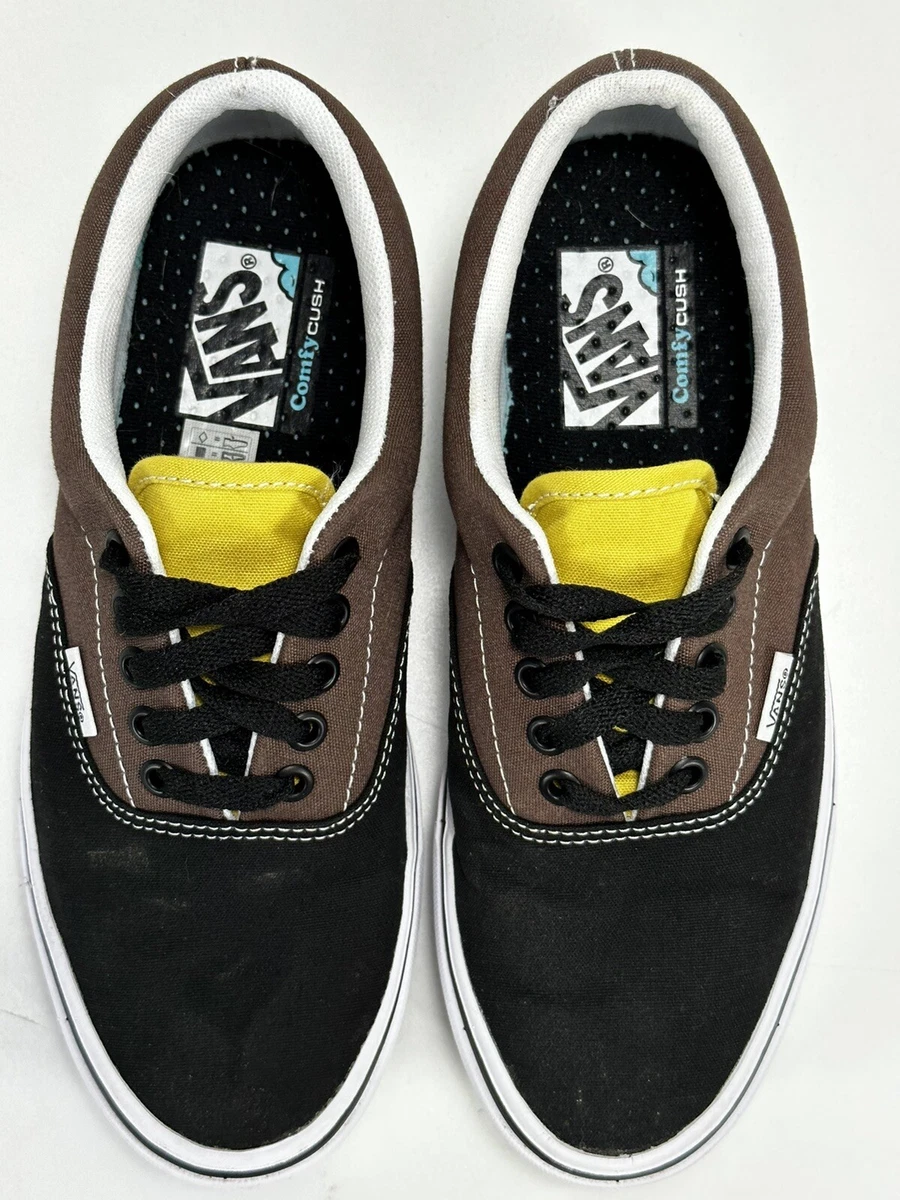 VANS TRI TONE COMFYCUSH ERA SHOE BLACK BROWN MENS SIZE 6.5 WOMENS 8
