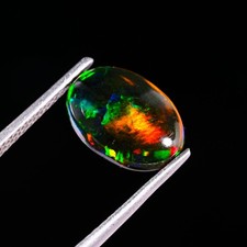 ++AA 1.60 Cts Natural Ethiopian Greenish Fire Opal Oval Loose Cabochon Gemstone