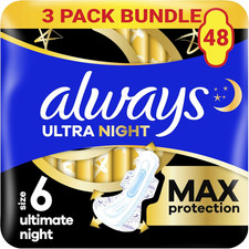 Image of Always Ultra Sanitary Towels Secure Ultimate Night (Size 6) with Wings 3 X 16 Pa