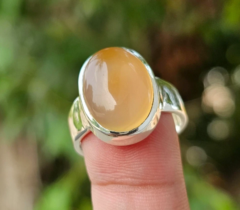 Natural Yemeni Aqeeq Ring, 925 Sterling Silver Handmade Agate Ring For Men - Image 4 of 4