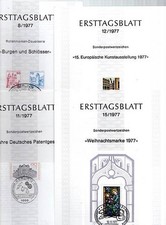 ALLEMAGNE BERLIN 12 DOCUMENTS ERSTTAGSBLATT DE 1977 1978 ET 1979