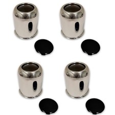 4-Pack  3.19" Chrome Open Ended Trailer Center Caps 