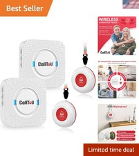 Wireless Caregiver Pager System with 2 SOS Buttons  2 Receivers - 500 ft Range