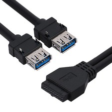 USB3.0 19/20PIN Desktop Front Motherboard Panel Mount Cable With Fixed Feet 0.8