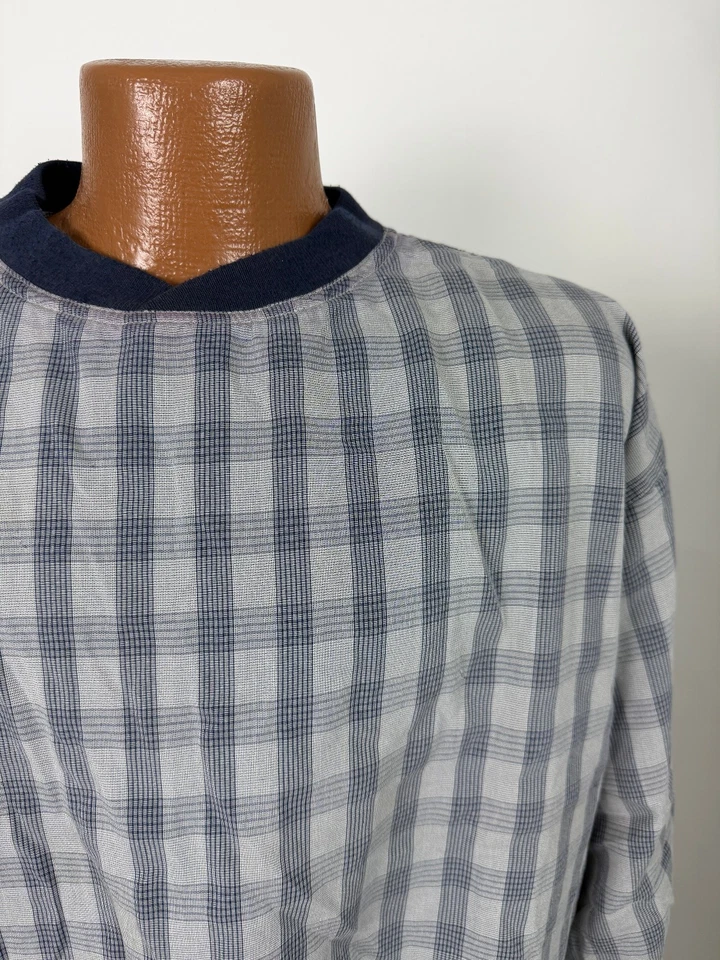 Pullover vintage años 90 PING Golf cortavientos para hombre gris medio mínimo forrado Preppy Foto 3 de 4