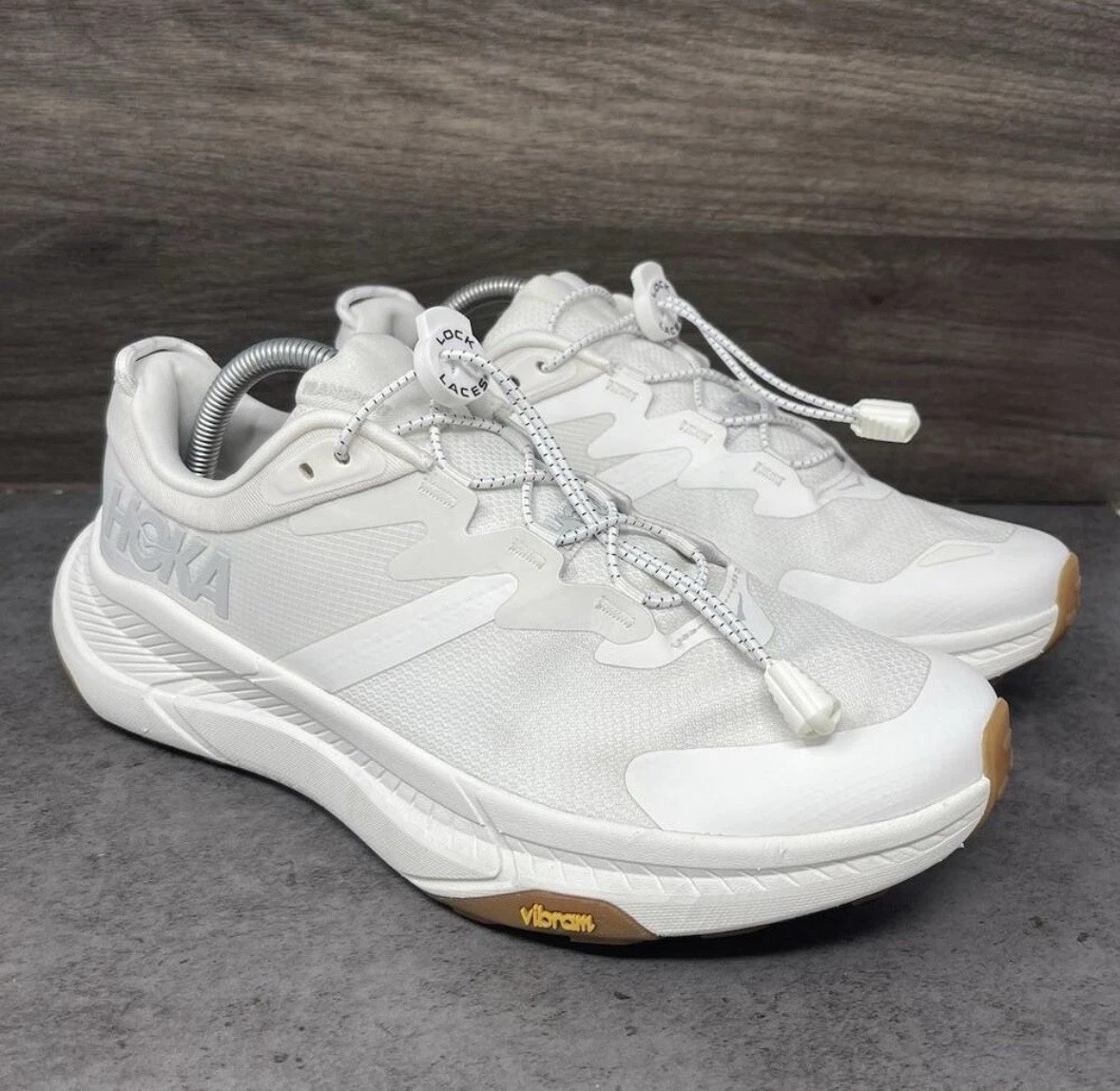 Hoka Transport Hiking Running Athletic White 1123154 WWH Women’s Sz 7.5 NEW