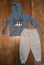 Hurley Boys Hoodie Sweatpants Set Size 18 Months Monkeys Surfboard Bike 1G