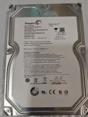 Seagate Barracuda 1TB 3.5'' SATA 3 Gbs 5900 RPM Int. HDD ST31000520AS 