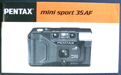 BEDIENUNGSANLEITUNG / INSTRUCTIONS FOR USE - PENTAX MINI SPORT 35 AF - 1987 - GUTER ZUSTAND