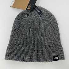 The North Face Fold Optional Gray Beanie Winter Hat Cap Toboggan Mens NEW