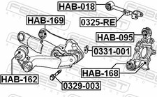 Fits FEBEST HAB-168 REAR TRUNNION SILENT BLOCK HONDA CR-V RE7 2008-20 UK Stock