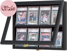 Baseball Sports Card Display Case - 8 Graded Card Frame - Crystal Clear View, UV