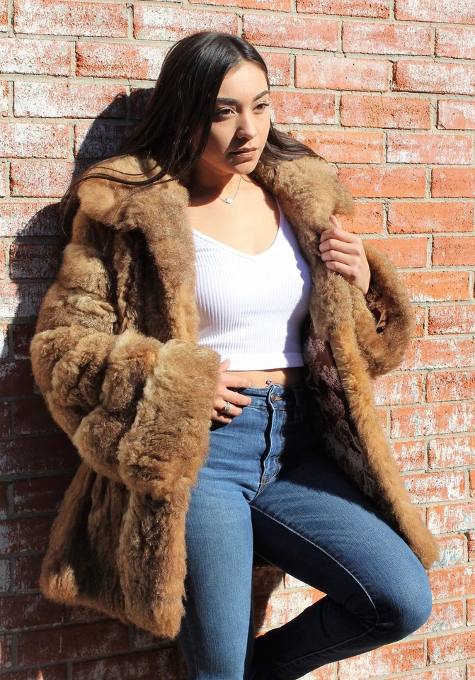 Винтажный 1960-х меха пальто оттенки коричневый маленький женщин Joe бренд - Изображение 4 из 4