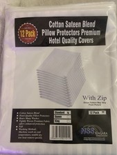 12 Cotton sateen blend pillow protectors Standard with zip