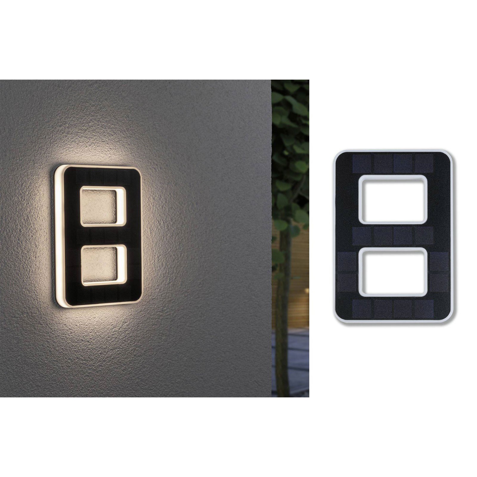 Paulmann Solar House Number Light 0.20W Warm White Black