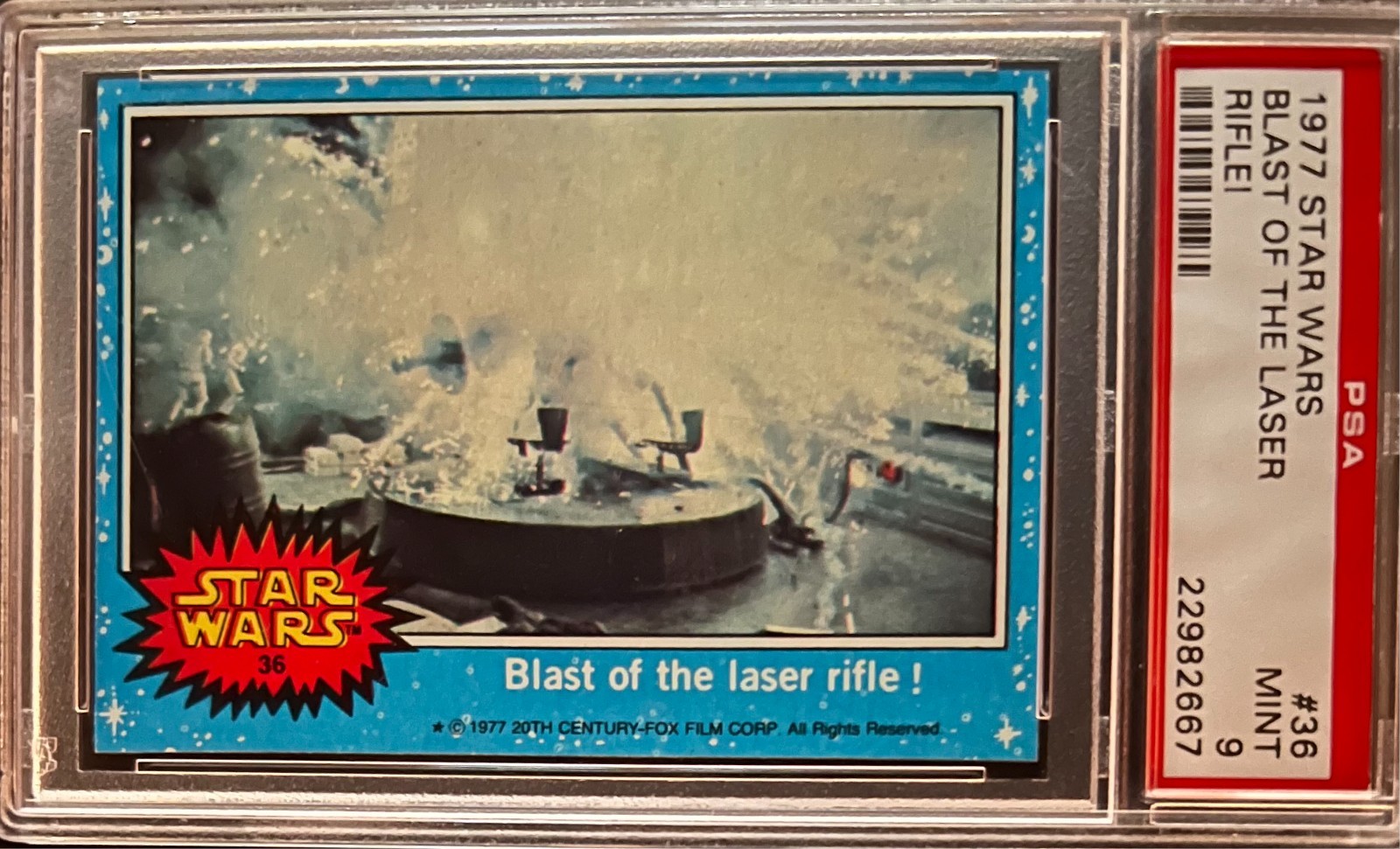 1977 Topps Star Wars #36 Blast of the Laser Rifle PSA 9