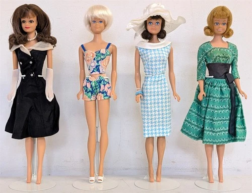 Vintage 60s Barbie Midge Dolls Lot of (4) w/ Outfits by Mattel LOOSE