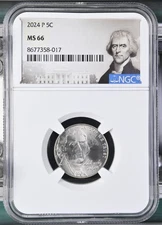 2024 P Jefferson Nickel Graded NGC MS-66 w/ Thomas Jefferson Special Label