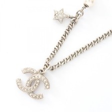 Collana CHANEL Acciaio Inox Strass Perla Artificiale Bianca Usata Donna CC