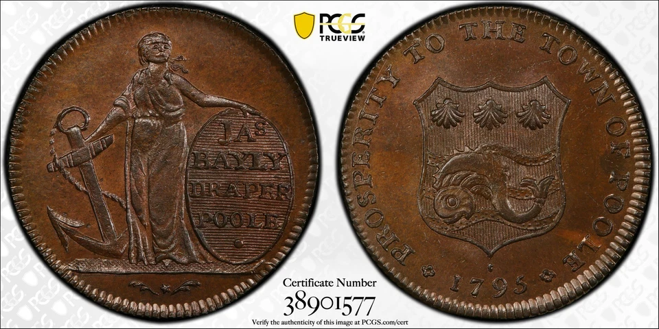 1795 Conder Token PCGS MS-64 BN DH-10 Dorsetshire, Poole - Image 3 of 3