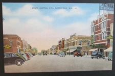 South Central Avenue Marshfield WI Unposted Linen Postcard