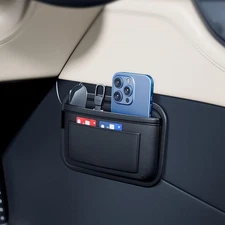 Car Storage Bag, Leather Small Debris Organizer ,Hanging Cell Phone Mobile Pa...