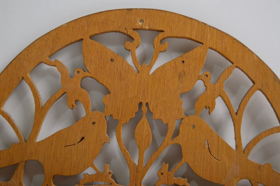 Gancho de montaje en pared mariposa soporte para letras y llaves de pájaro cantor troquelado de madera vintage Foto 2 de 4